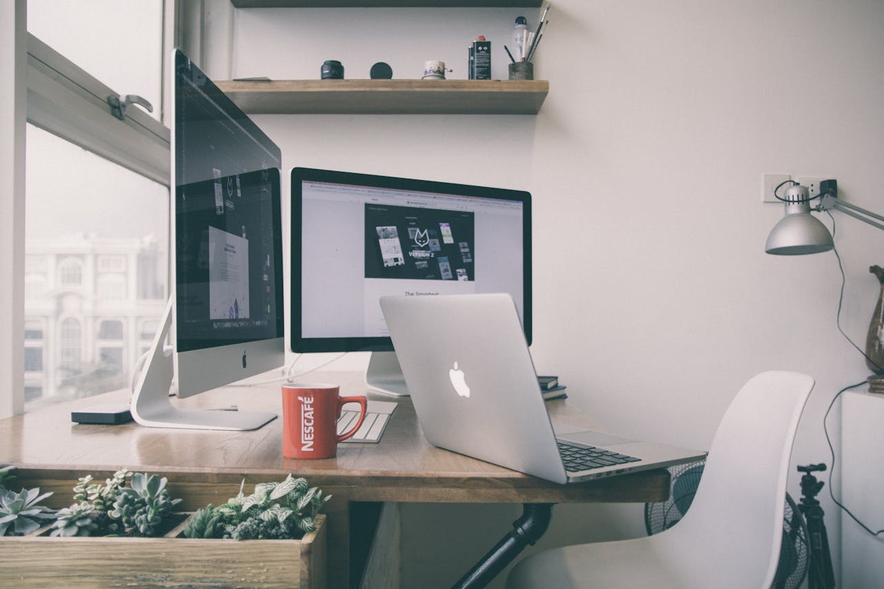 Small business web design workspace
