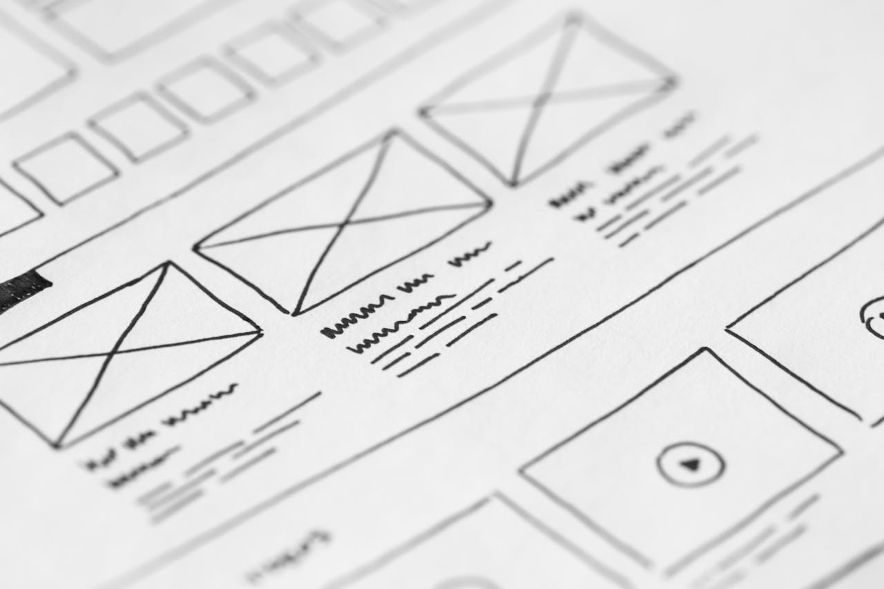 Small business web design wireframes